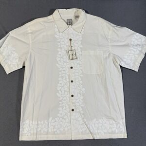 Roundtree & Yorke Floral Print Button‎ Up Short Sleeve Casual Shirt Mens XL